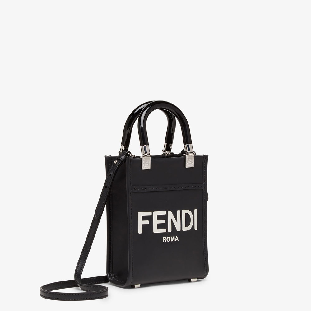 Fendi Mini Sunshine Shopper Leather Black 8BS051ABVLF1L2Z - Photo-2