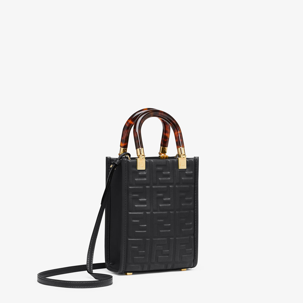 Fendi Mini Sunshine Shopper Black mini bag 8BS051AMCIF0KUR - Photo-2