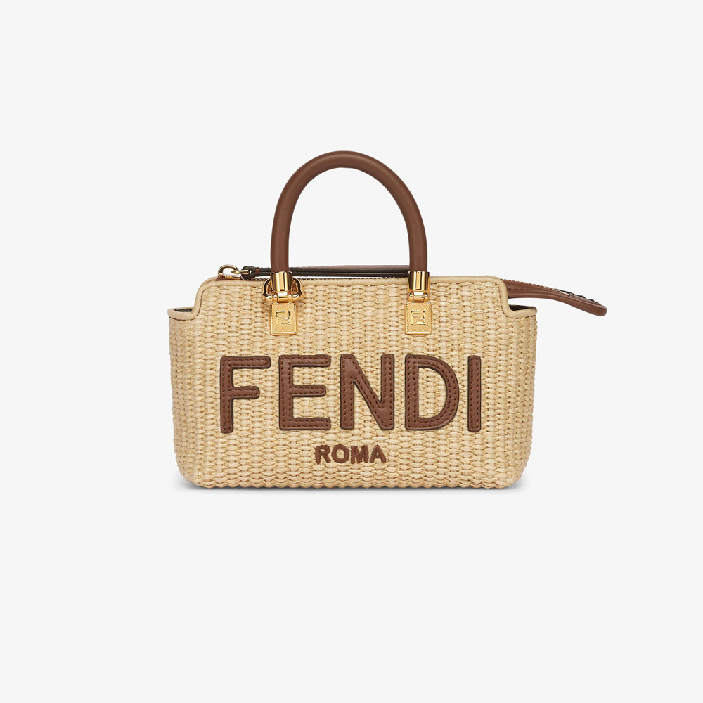 Fendi By The Way Mini Beige cotton fiber bag 8BS067 ANWB F1PLF