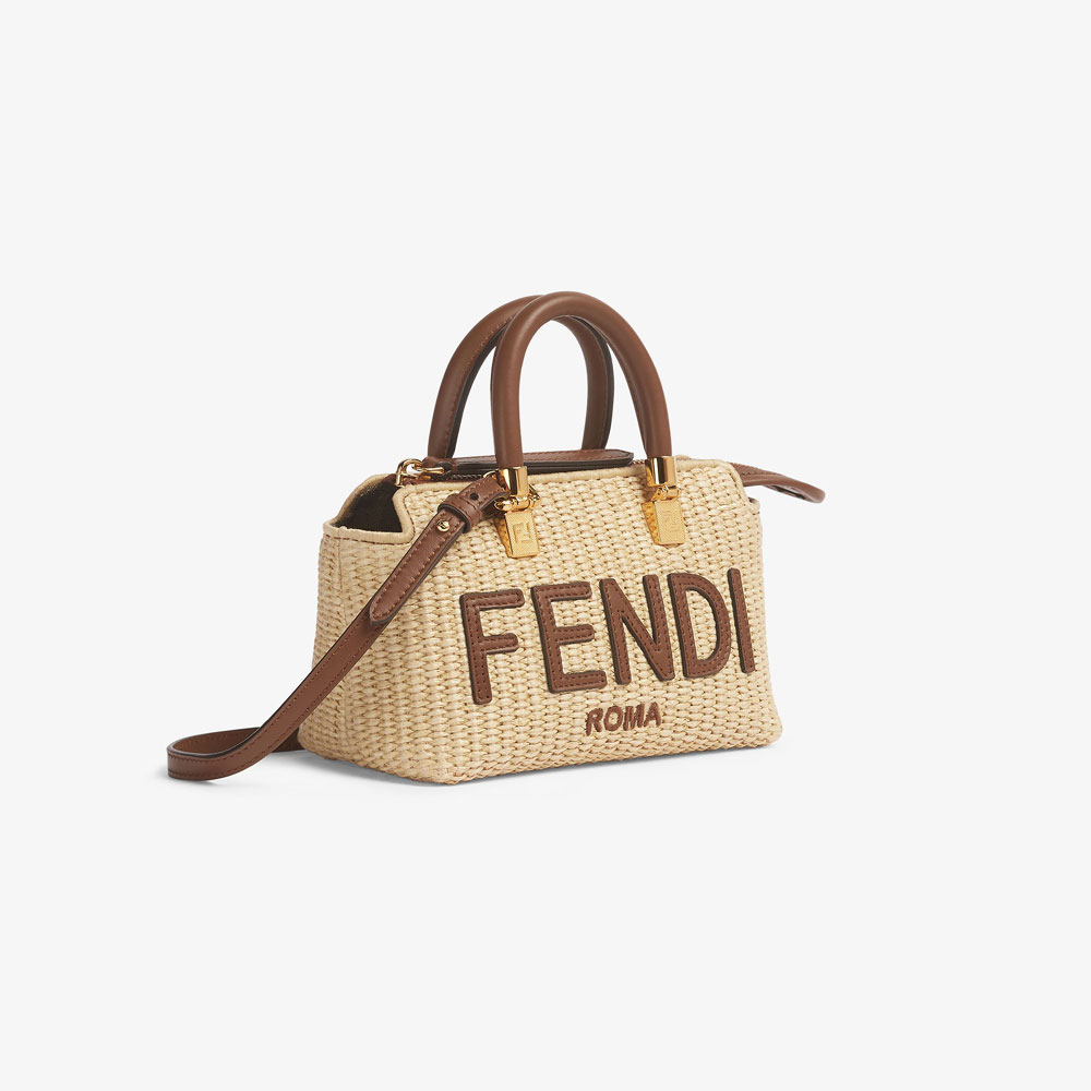 Fendi By The Way Mini Beige cotton fiber bag 8BS067 ANWB F1PLF - Photo-3