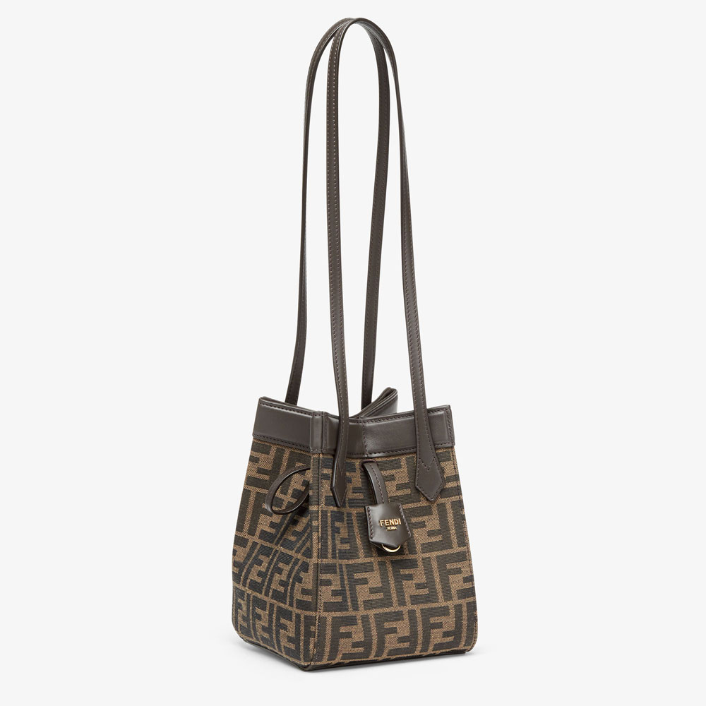 Fendi Origami Brown FF jacquard fabric mini bag 8BS083AFPMF1GL7 - Photo-2