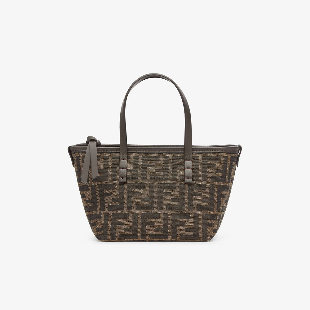 Fendi Roll Mini Brown FF jacquard mini bag 8BS096AFPMF1GL7