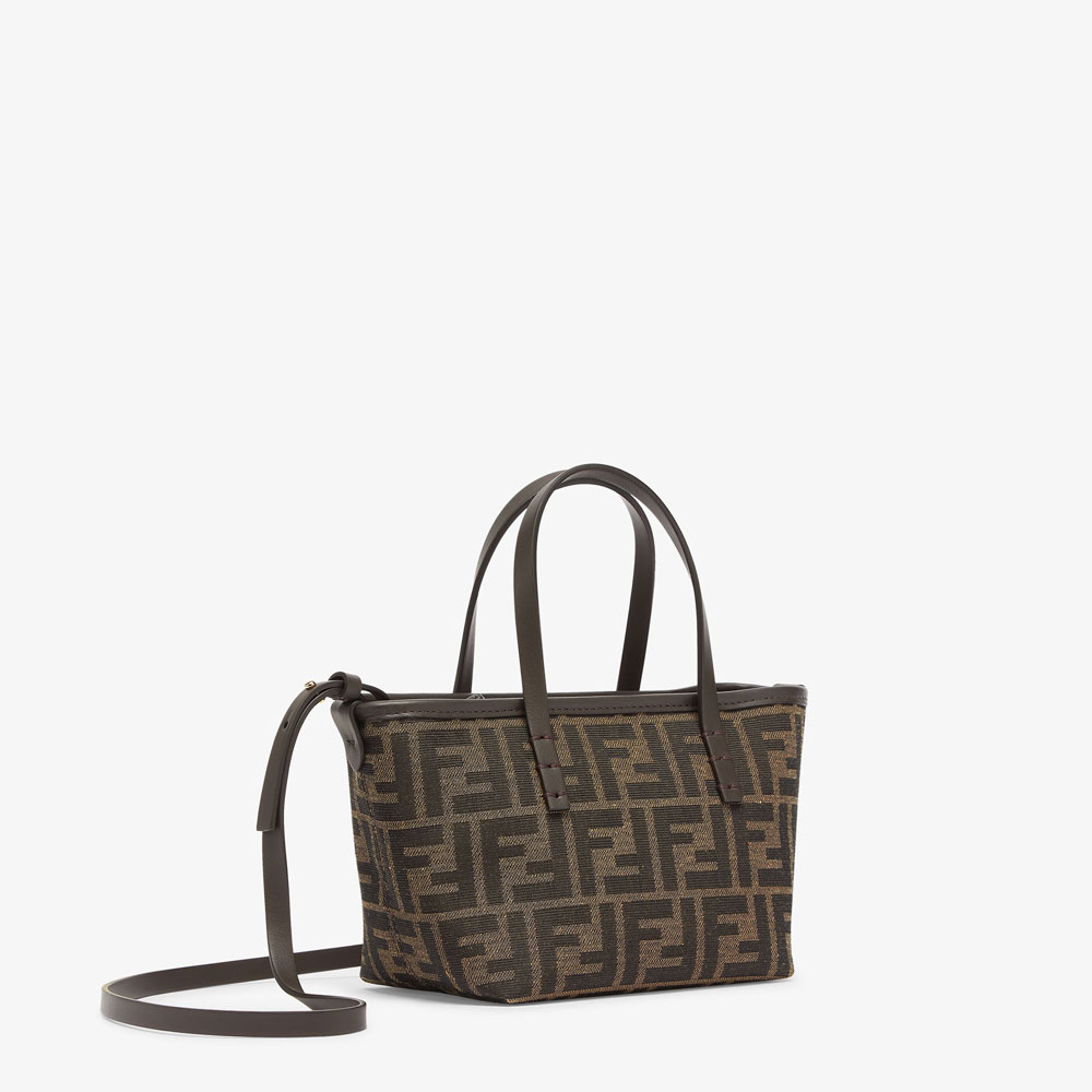 Fendi Roll Mini Brown FF jacquard mini bag 8BS096AFPMF1GL7 - Photo-2