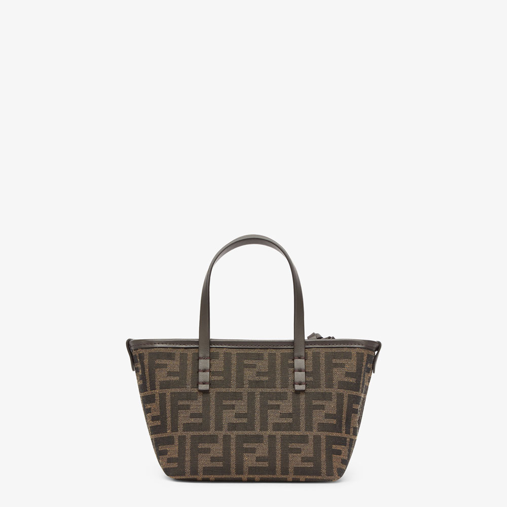 Fendi Roll Mini Brown FF jacquard mini bag 8BS096AFPMF1GL7 - Photo-3