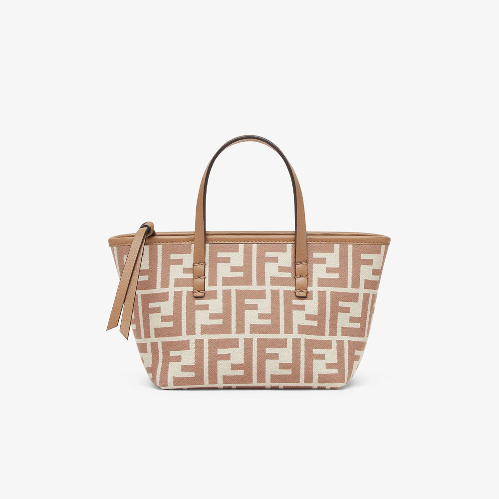 Fendi Roll Mini FF beige jacquard mini bag 8BS096AOVJF1PIQ