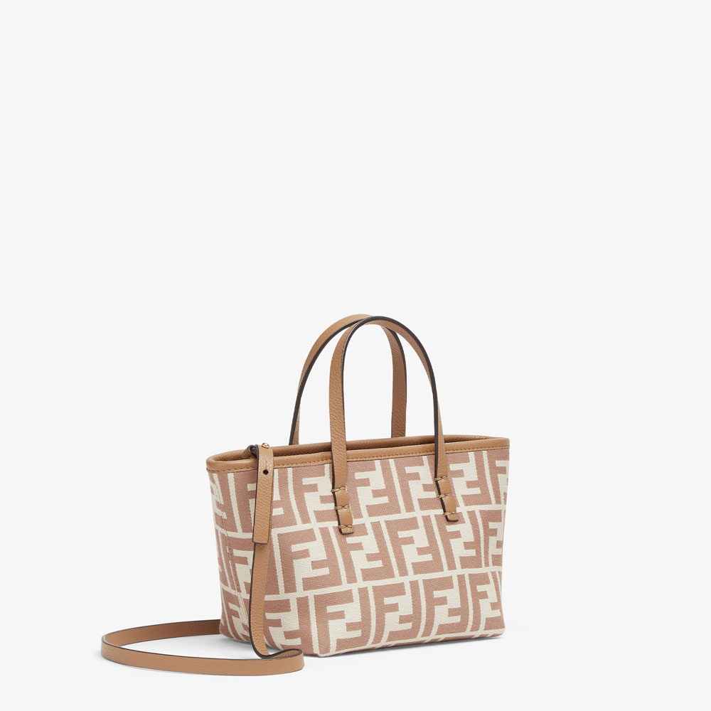 Fendi Roll Mini FF beige jacquard mini bag 8BS096AOVJF1PIQ - Photo-2