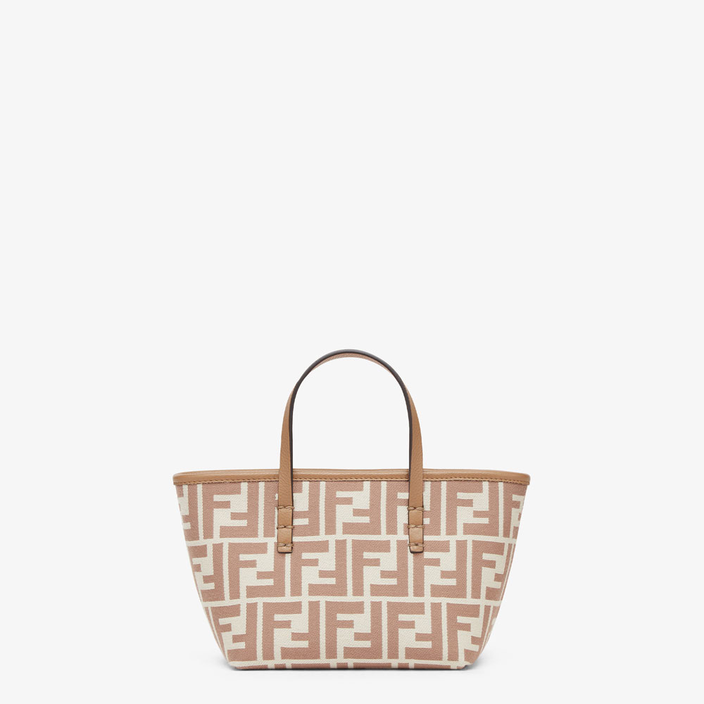 Fendi Roll Mini FF beige jacquard mini bag 8BS096AOVJF1PIQ - Photo-3