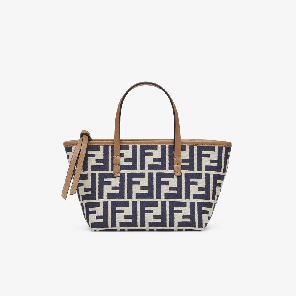 Fendi Roll Mini Midnight blue FF jacquard mini bag 8BS096AOVJF1PIR