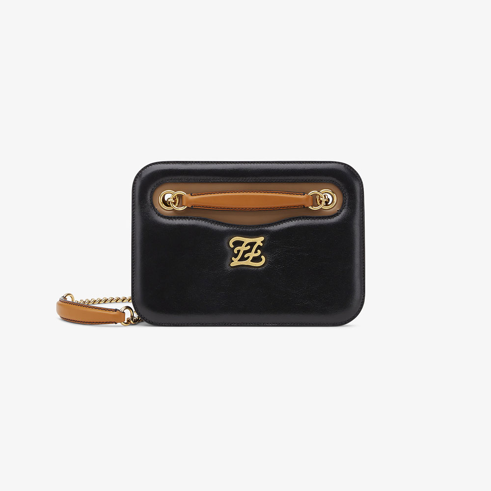 Fendi Karligraphy Pocket Black leather bag 8BT318 AAFF F19TO