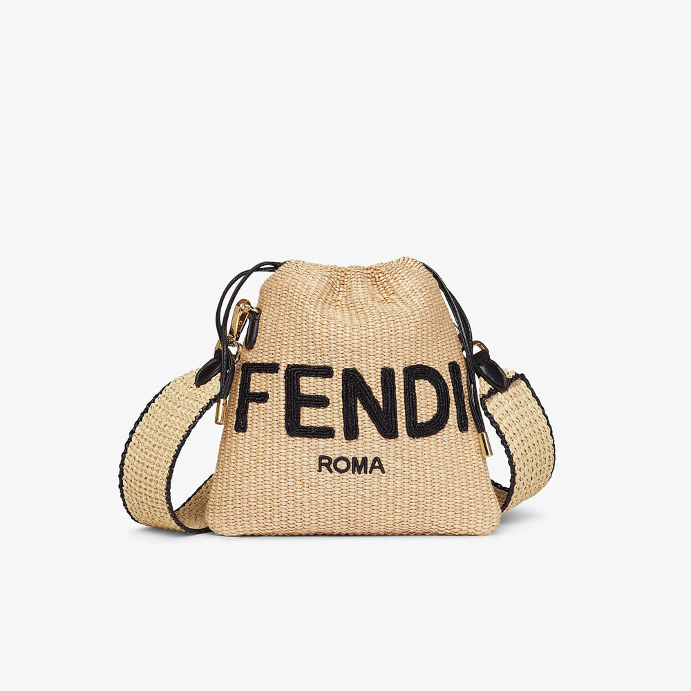 Fendi Sack Small Woven Straw Bag 8BT337 AAYR F1E1I