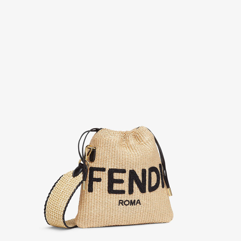 Fendi Sack Small Woven Straw Bag 8BT337 AAYR F1E1I - Photo-3