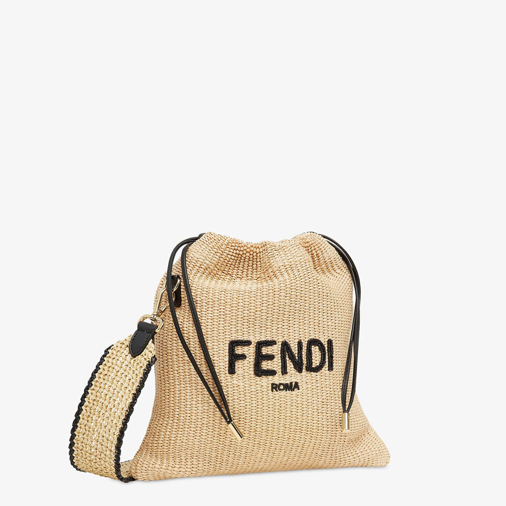 Fendi Pack Small Pouch Embroidered Straw Bag 8BT347 AAYR F1E1I - Photo-2