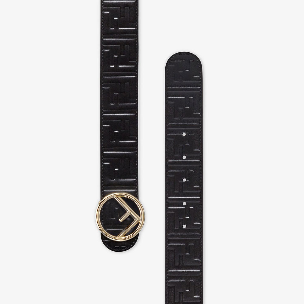 Fendi Black Wide Belt With Buckle 8C0585 A42P F0KUR - Photo-2