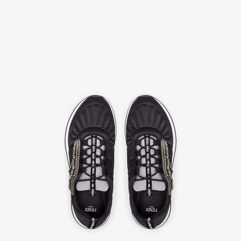 Fendi Sneakers Black Satin Sneakers 8E6926 A84D F17NN - Photo-2