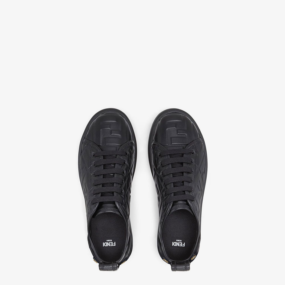 Fendi Rise Black Leather Flatform Sneakers 8E8017 AADS F0QA1 - Photo-2