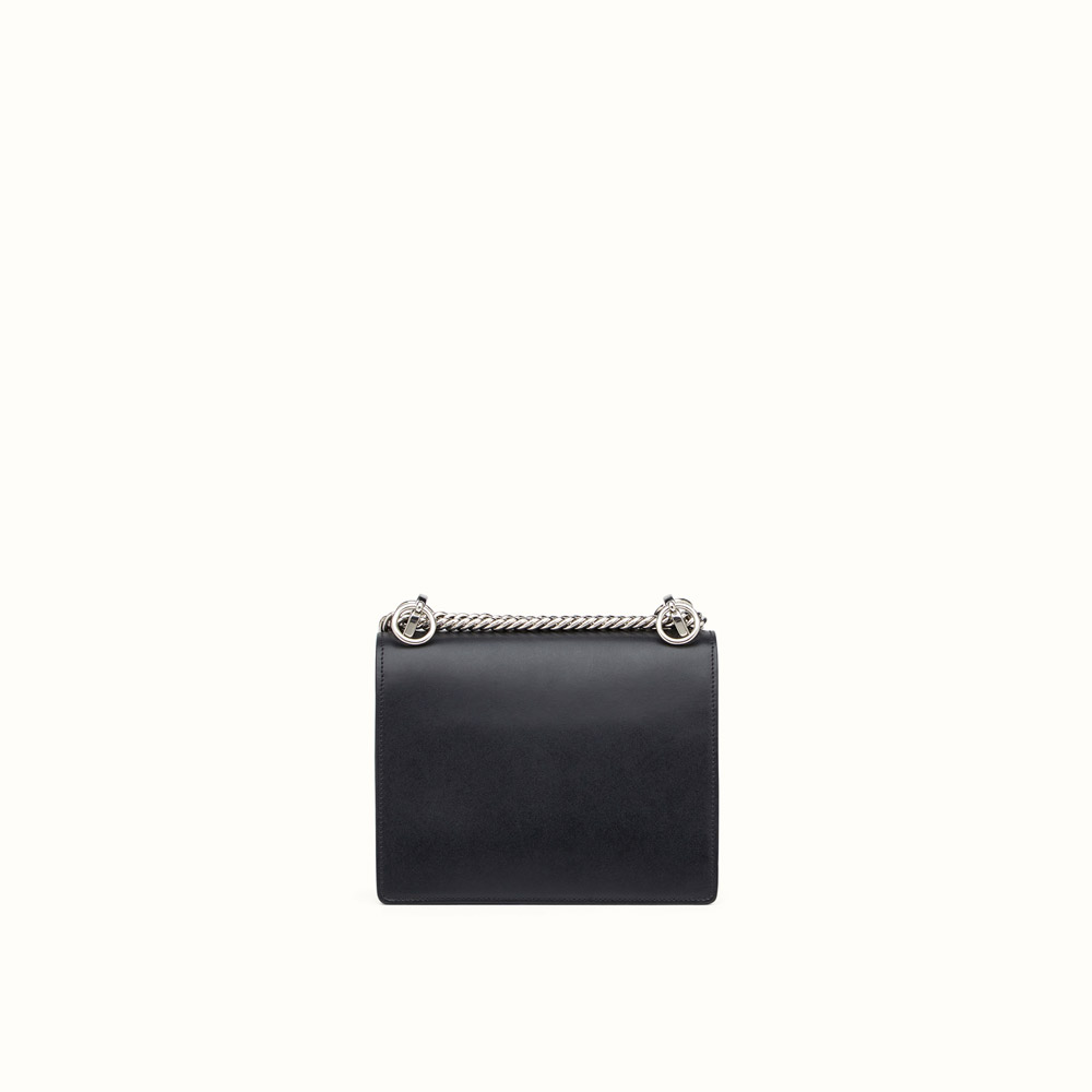 Fendi kan i small mini-bag in black leather 8M0381SR0F0JBX - Photo-3