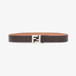 Fendi Brown Leather Belt With Single Loop 7C0403 SFR F16BT