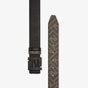 Fendi Brown Leather And Fabric Belt 7C0432 AEU9 F148A - thumb-2