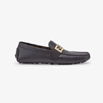 Fendi Loafers Black Leather Drivers 7D1295 A9S8 F0ABB
