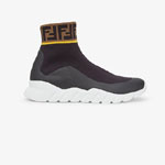 Fendi Sneakers Black Tech Fabric High Tops 7E1196 A3X0 F14ZN