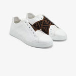 Fendi Sneakers White Leather Slip Ons 7E1198 A5JP F150F