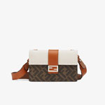 Fendi Baguette Pouch Brown Fabric Bag 7M0295 AFSC F1EG7