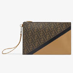 Fendi Diagonal Flat Pouch fabric bag 7N0110AJF8F1EGA