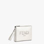 Fendi Flat Pouch Light grey leather pouch 7VA491AC9LF1H33 - thumb-2