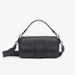 Fendi Regular Baguette Black Selleria bag 7VA572ARM0F0QA1