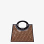 Fendi Runaway Shopper Shopper In Brown Fabric 8BH353 A86N F14TU - thumb-3