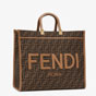 Fendi Fendi Sunshine Large Brown FF shopper 8BH372 ALVY F1GE3 - thumb-3