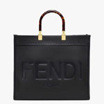 Fendi Sunshine Medium Black leather shopper 8BH386ABVLF0KUR