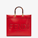 Fendi Sunshine Medium Red Leather Bag 8BH386 ABVL F0XVW