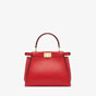 Fendi Peekaboo Iconic Mini Red leather bag 8BN244 AAFL F19TY - thumb-3
