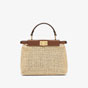 Fendi Peekaboo Mini Brown leather macrame bag 8BN244 AOVP F1PII - thumb-2