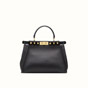 Fendi peekaboo regular gold edition black leather handbag 8BN290SR5F0KUR - thumb-3
