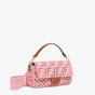 Fendi Baguette Pink Canvas Bag With Embroidery 8BR600 AF2V F1DST - thumb-3
