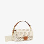 Fendi Baguette White Canvas Bag With Embroidery 8BR600 AF2V F1DSV - thumb-3