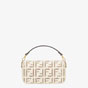 Fendi Baguette White Canvas Bag With Embroidery 8BR600 AF2V F1DSV - thumb-4