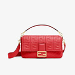 Fendi Baguette Large Red Leather Bag 8BR771 A72V F17U7