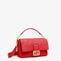 Fendi Baguette Large Red Leather Bag 8BR771 A72V F17U7 - thumb-2