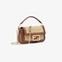 Fendi Baguette Mini Brown leather macrame bag 8BS017 AOVO F1PII - thumb-3