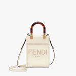 Fendi Mini Sunshine Shopper White leather bag 8BS051ABVLF0K7E