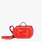 Fendi Mini Camera Case Red leather and suede bag 8BS058AHSBF0C3Q