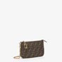 Fendi Baguette Pouch Brown jacquard FF fabric clutch 8BS073AD23F1GE3 - thumb-2