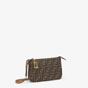 Fendi Baguette Pouch Brown jacquard FF fabric clutch 8BS073AD23F1GE3 - thumb-3