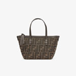 Fendi Roll Mini Brown FF jacquard mini bag 8BS096AFPMF1GL7