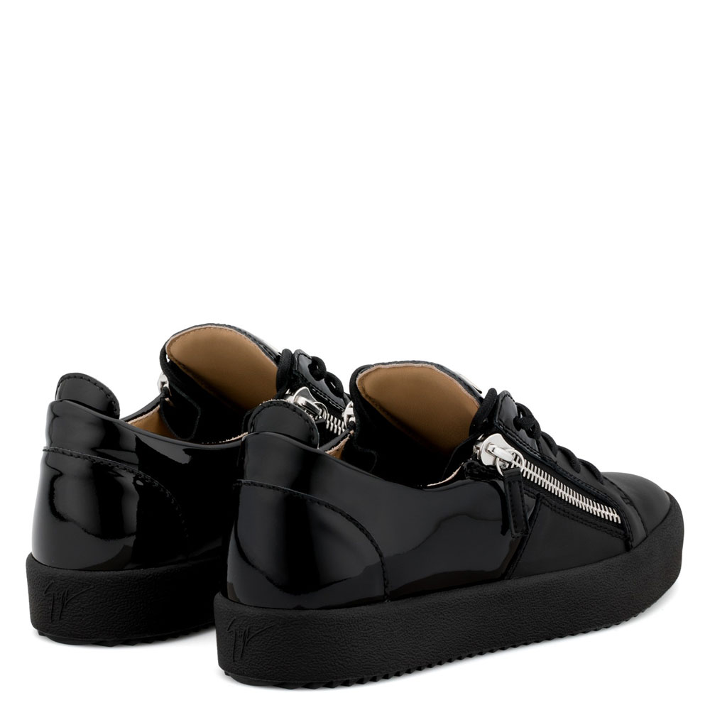 Zanotti double Black calfskin leather low-top sneaker RM80023010 - Photo-3