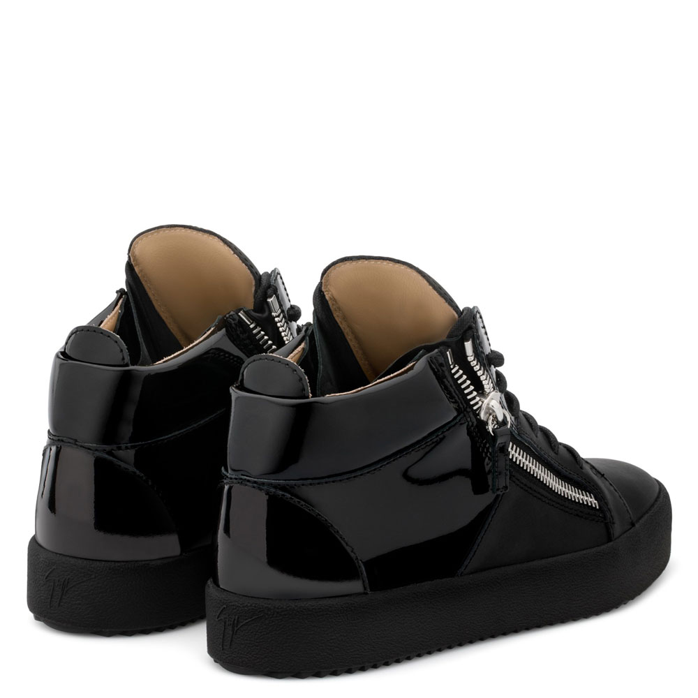 Giuseppe Zanotti double high Black calf mid-top sneaker RM80072003 - Photo-3