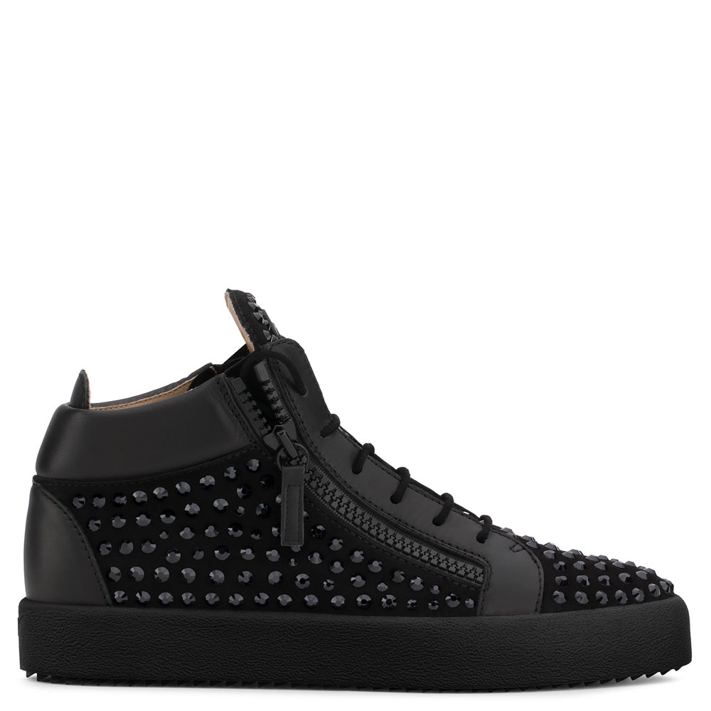 Giuseppe Zanotti doris Black suede mid-top sneaker RU70026001 - Photo-2